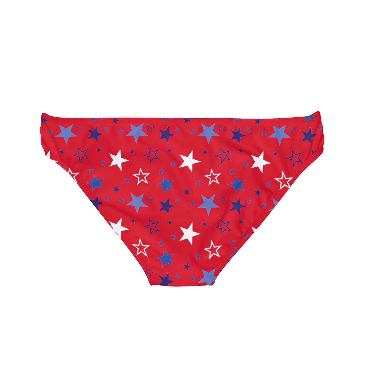 Patriotic Stars- Red Loop Tie Side Bikini Bottom