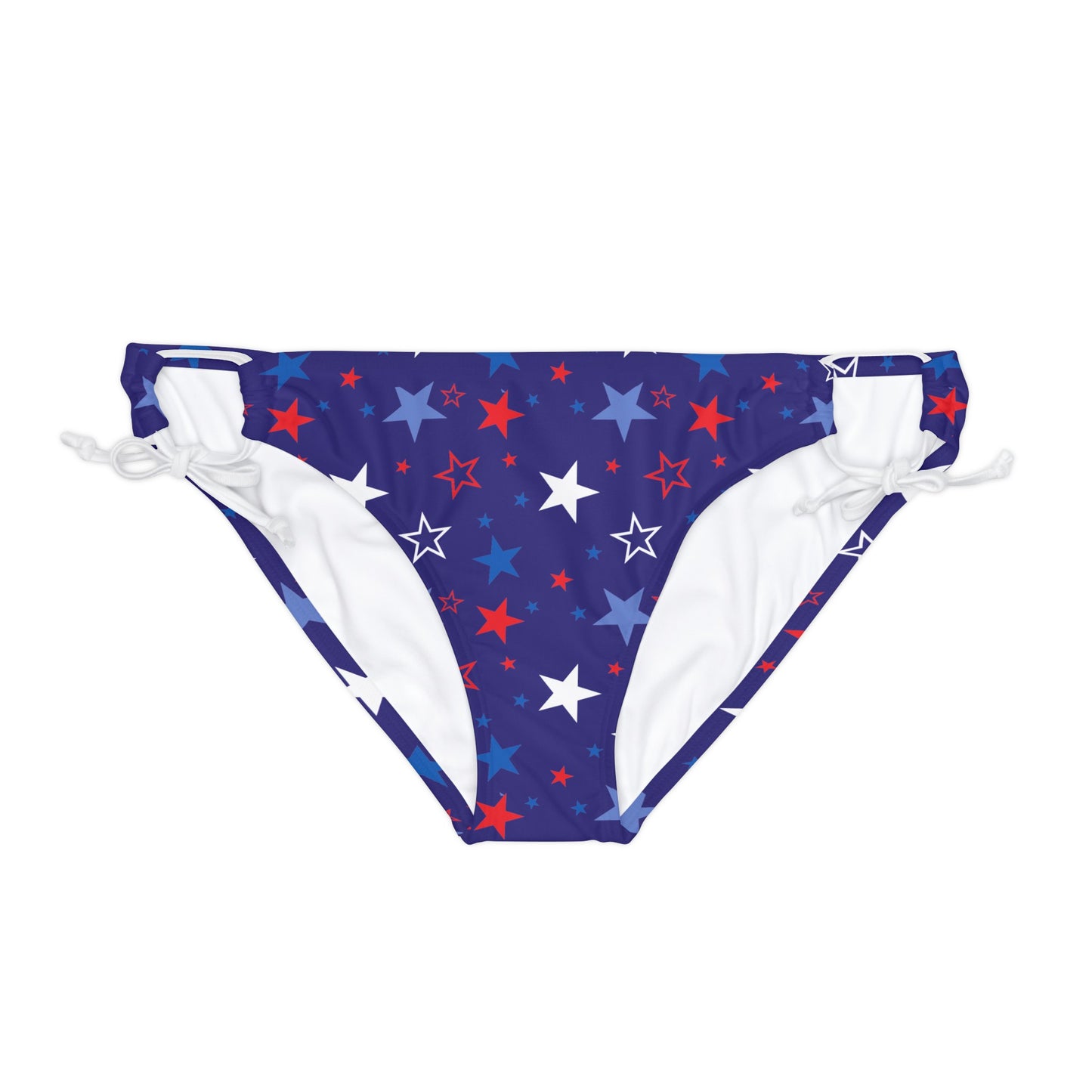 Patriotic Stars- Blue Loop Tie Side Bikini Bottom