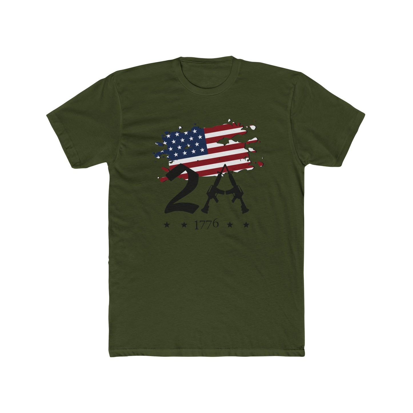 2A 2nd Amendment 1776 Cotton Crew Tee