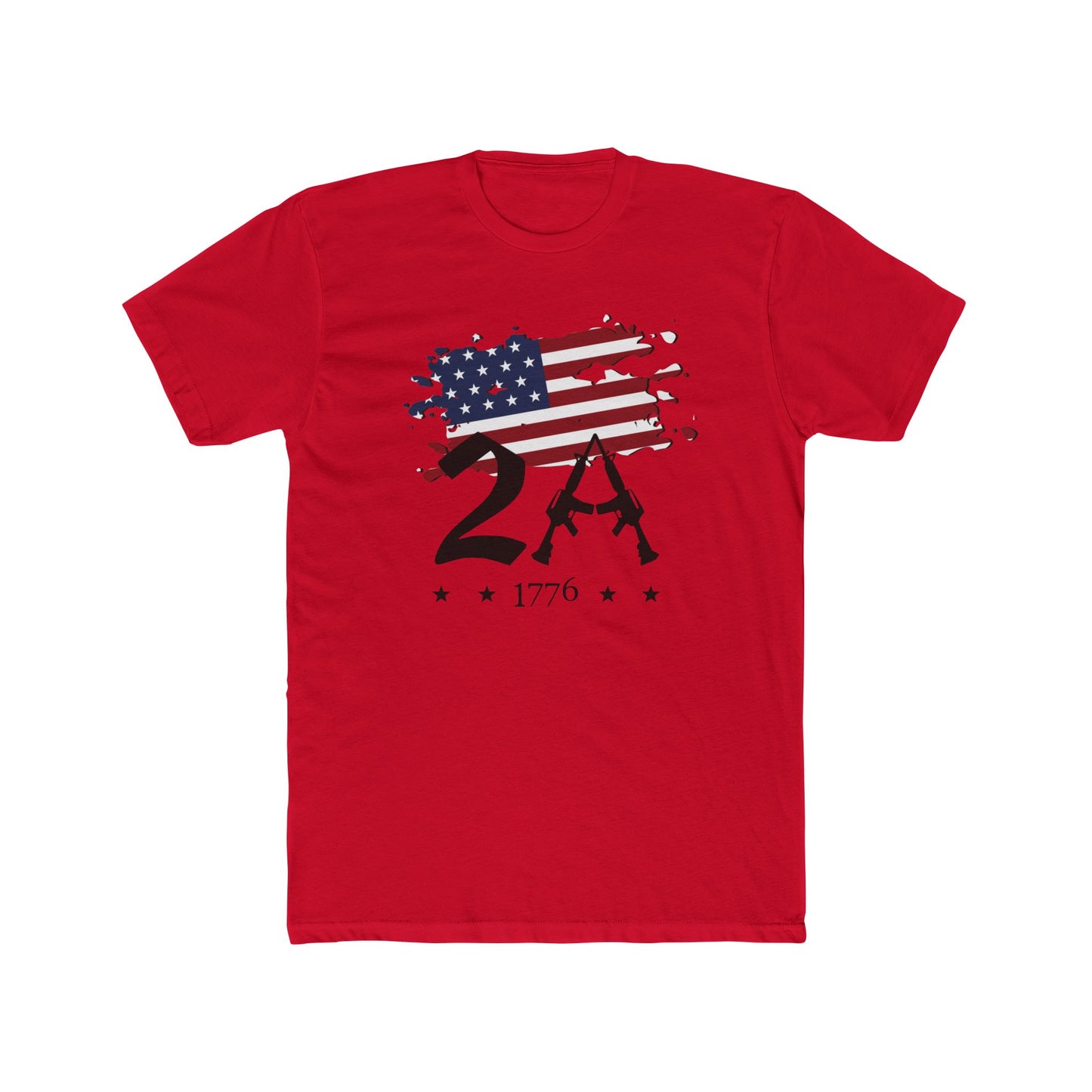 2A 2nd Amendment 1776 Cotton Crew Tee