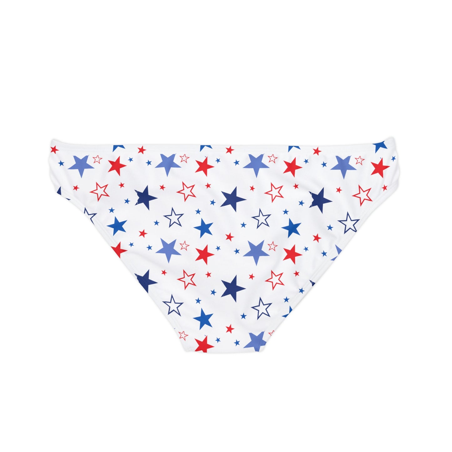 Patriotic Stars- White Loop Tie Side Bikini Bottom