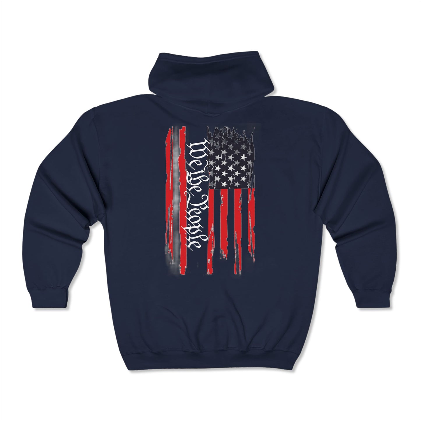 We The People 1776 Distressed American Flag Unisex Heavy Blend™ Full Zip Hoodie