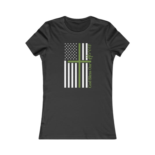 God Bless Our Military Heroes Women's Favorite Tee