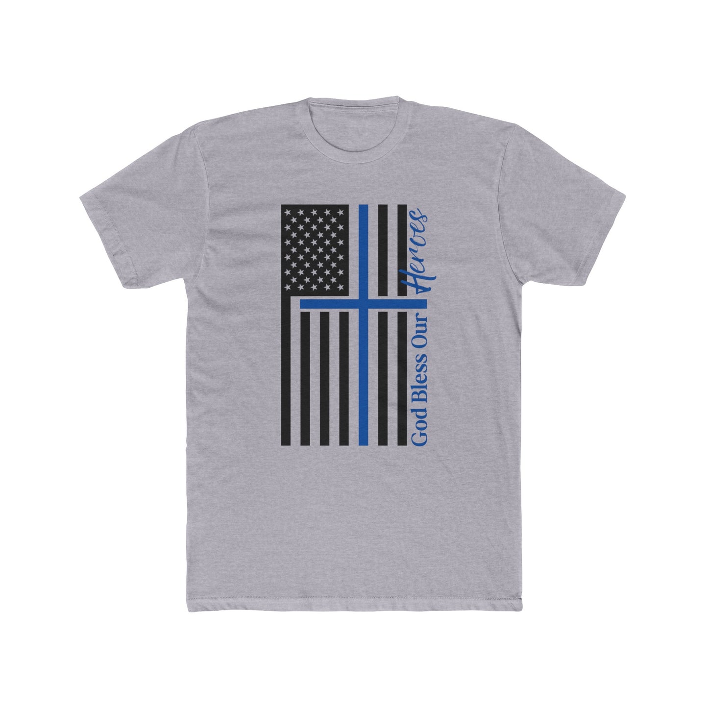 God Bless Our Police Heroes Cotton Crew Tee