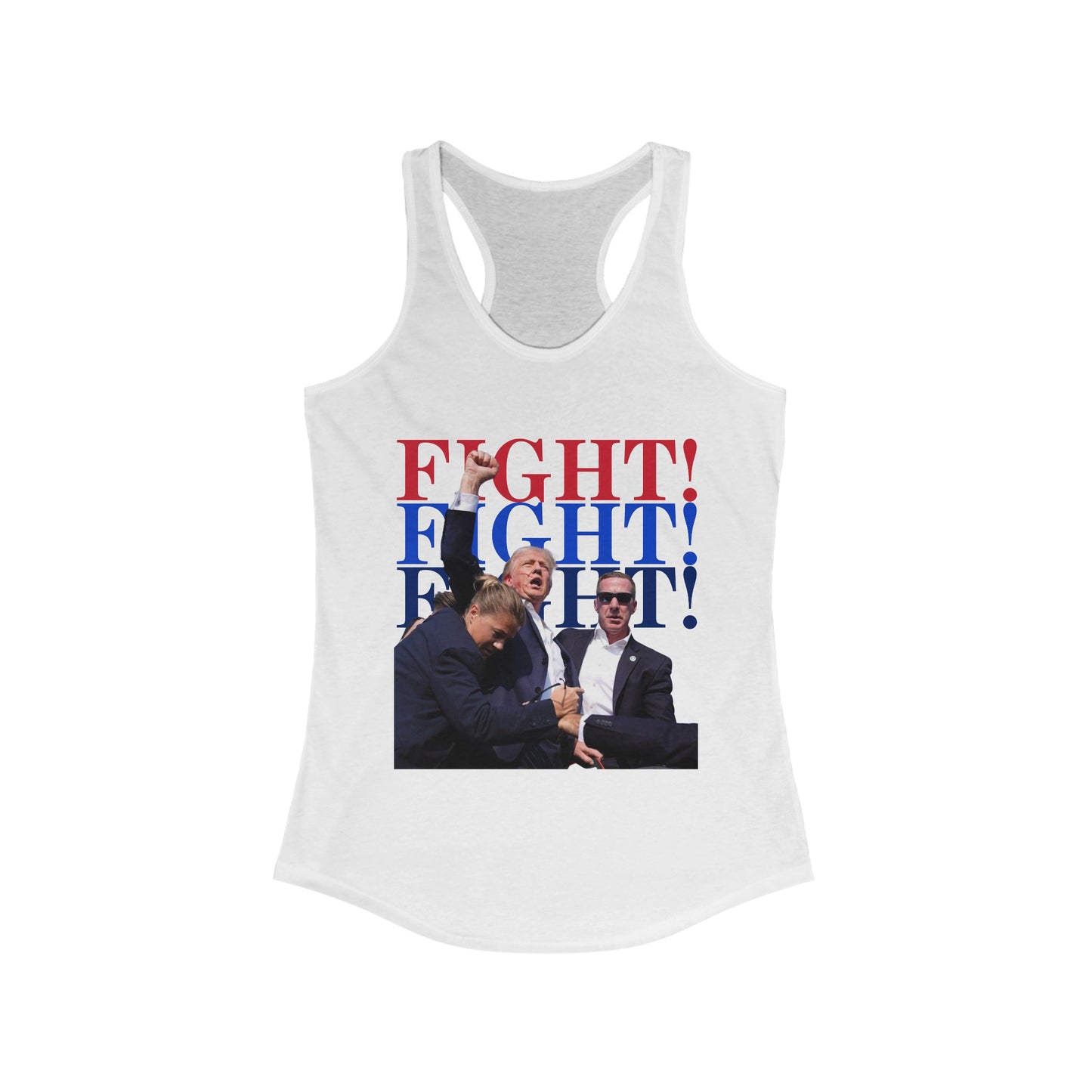 Iconic Trump Fight! Fight! Fight! Women's Ideal Racerback Tank