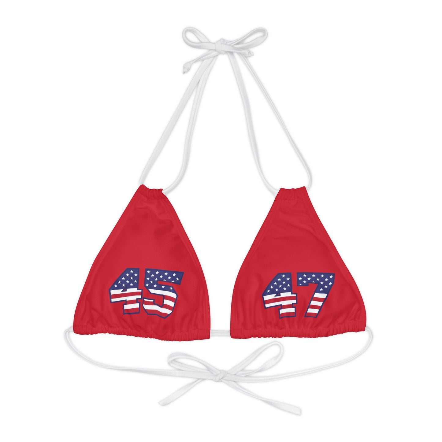 45-47 Red Strappy Triangle Bikini Top