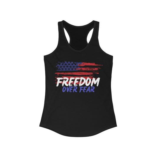 Freedom Over Fear Women's Ideal Racerback Tank