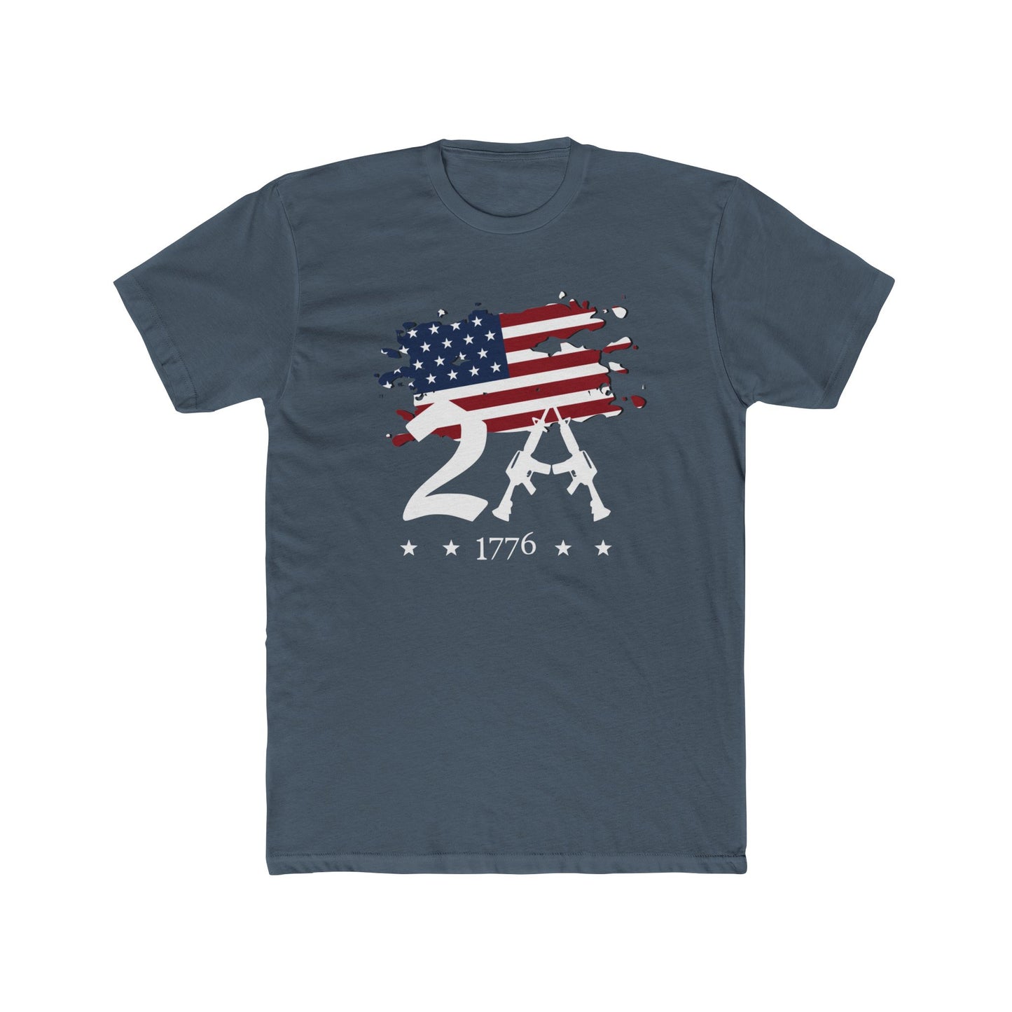 2A 2nd Amendment 1776 Cotton Crew Tee