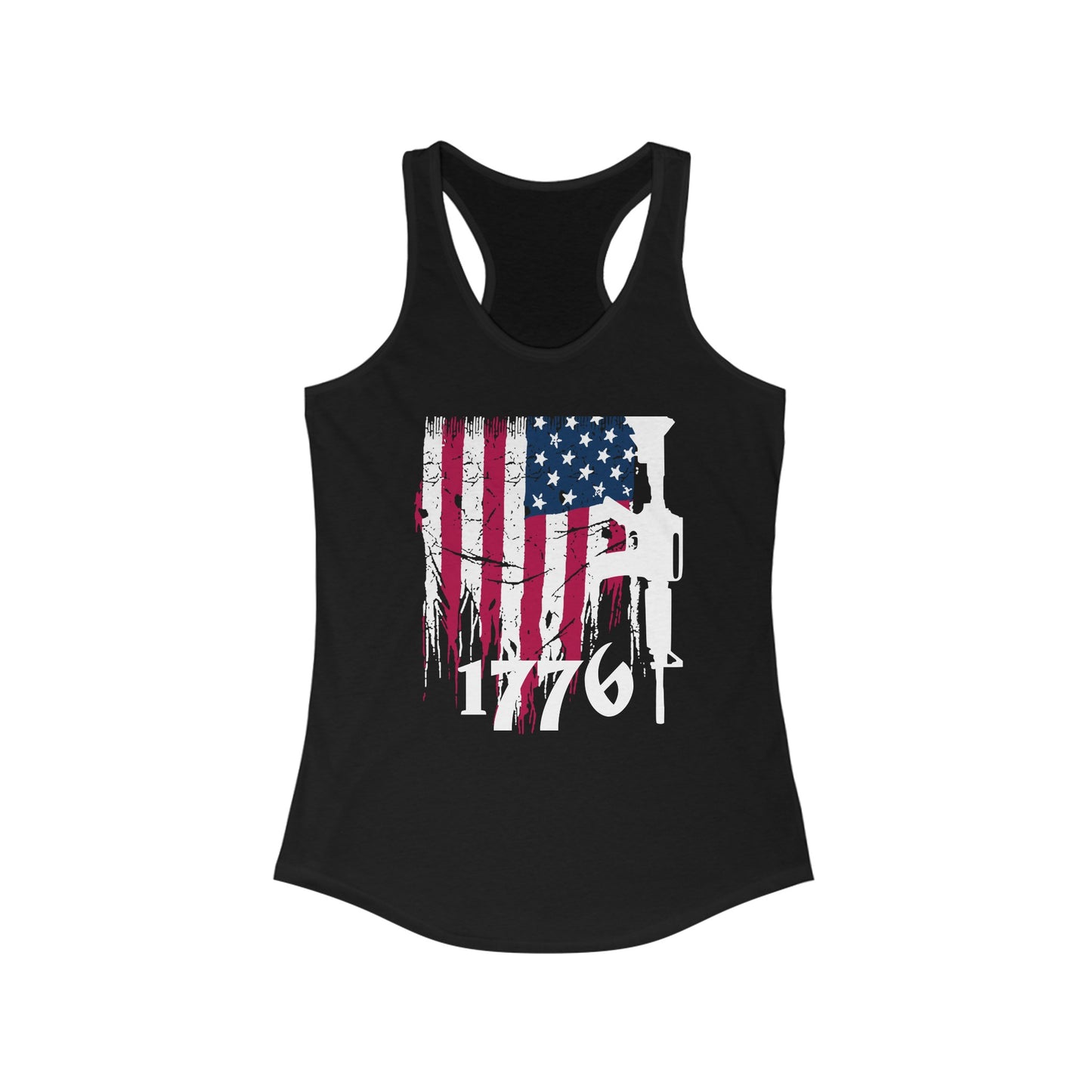 1776 US Flag Women's Ideal Racerback Tank