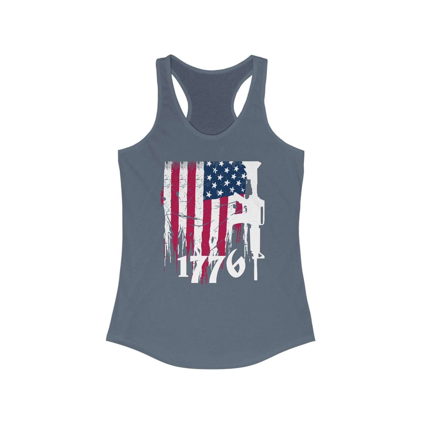 1776 US Flag Women's Ideal Racerback Tank