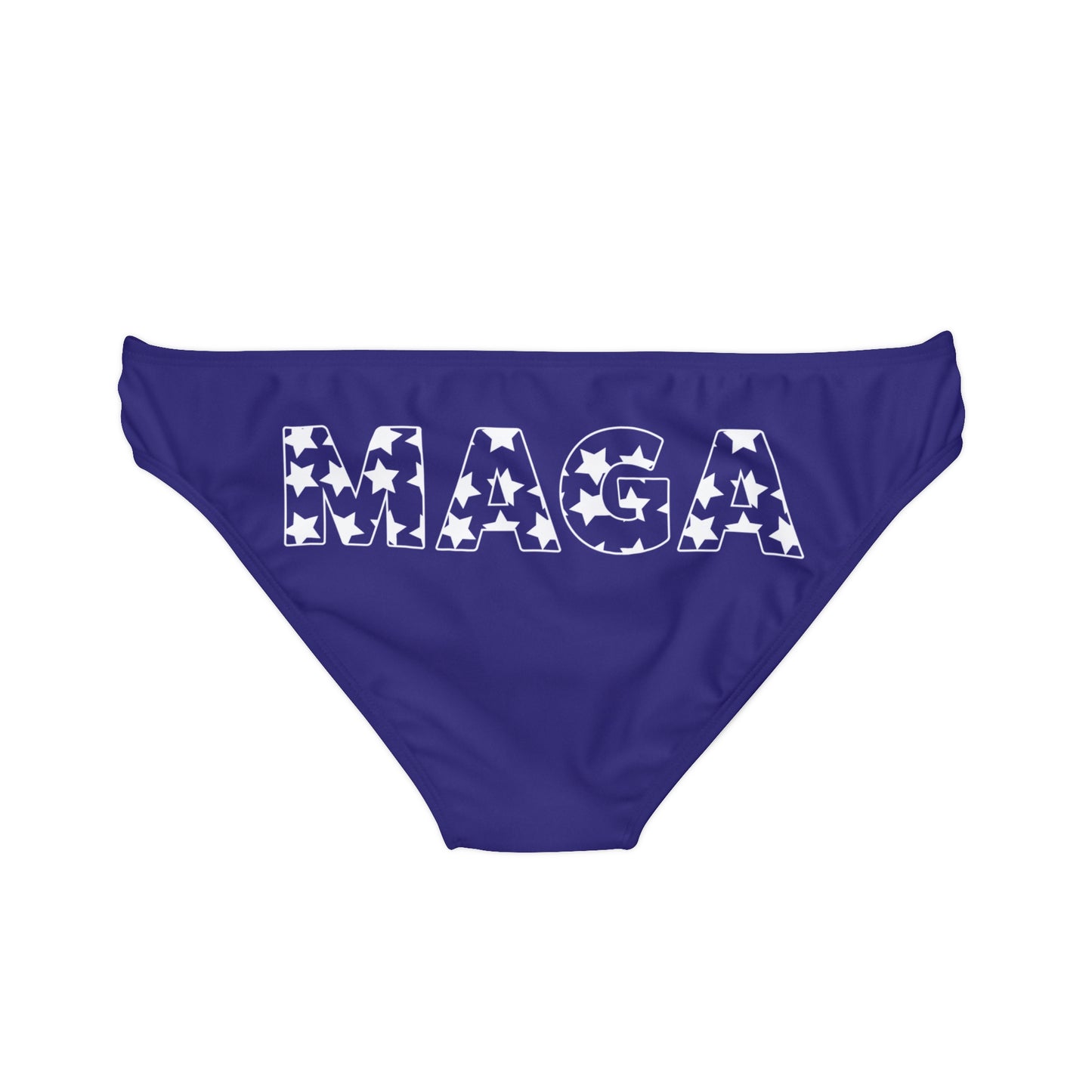 Blue MAGA Loop Tie Side Bikini Bottom