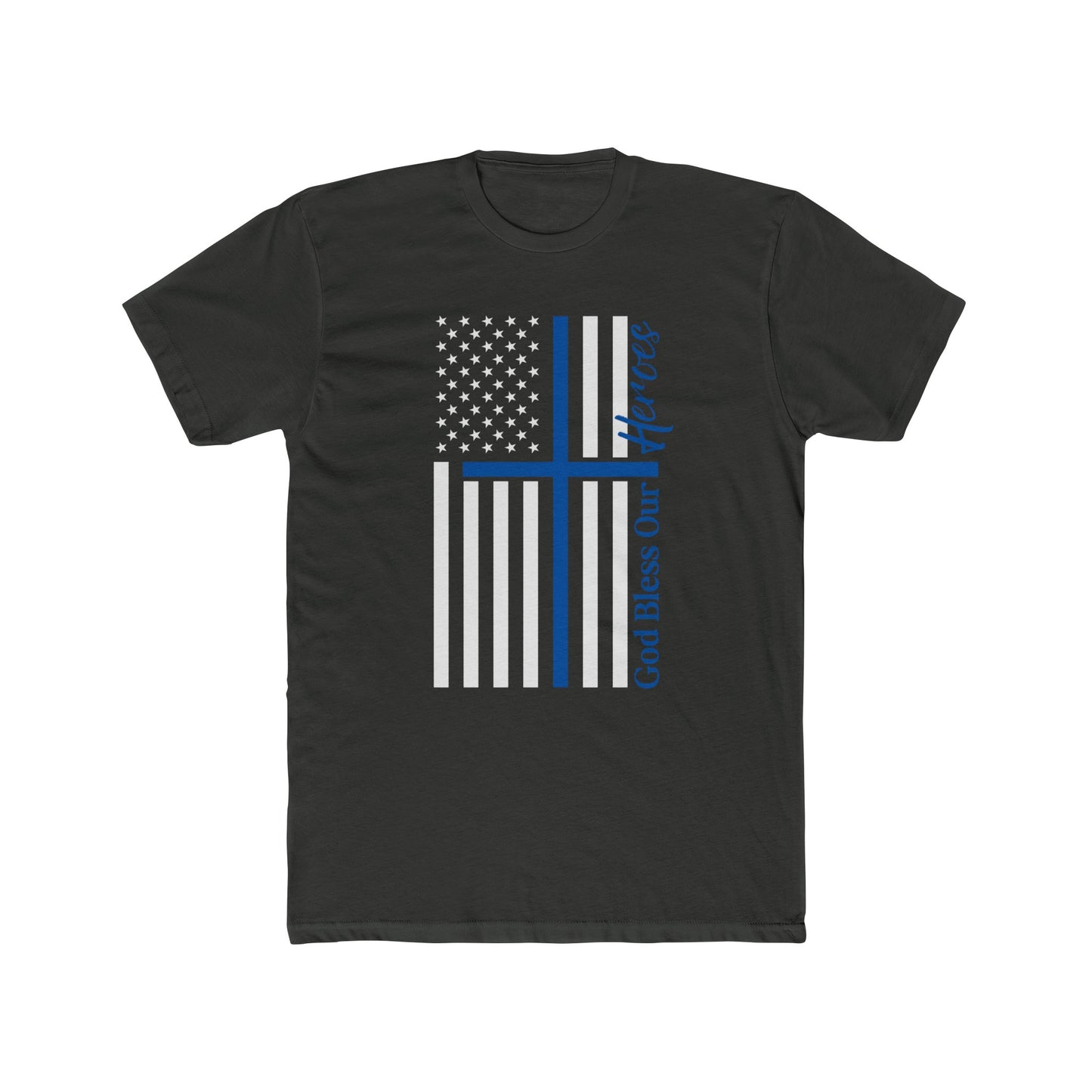 God Bless Our Police Heroes Cotton Crew Tee