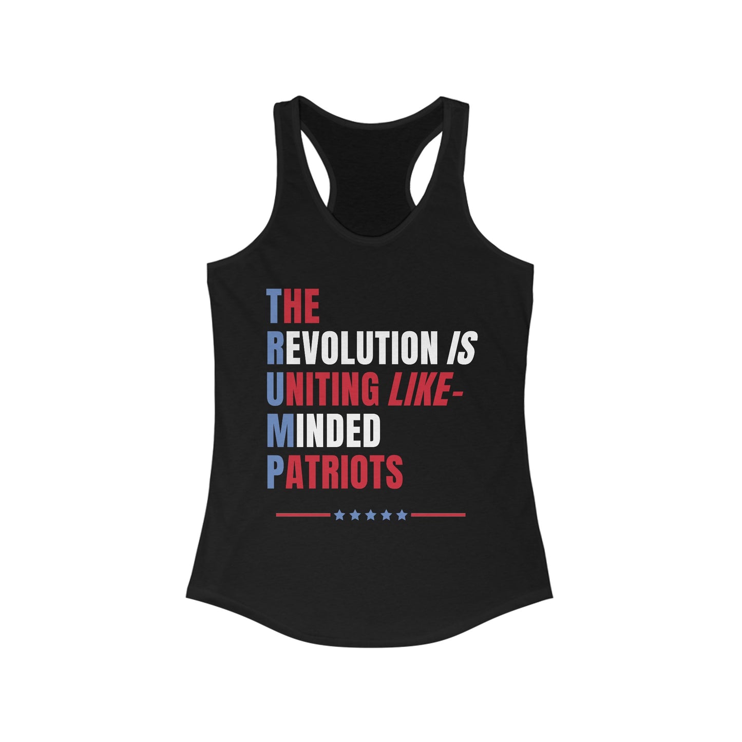 The Revolution is Uniting like-Minded Patriots Women's Ideal Racerback Tank