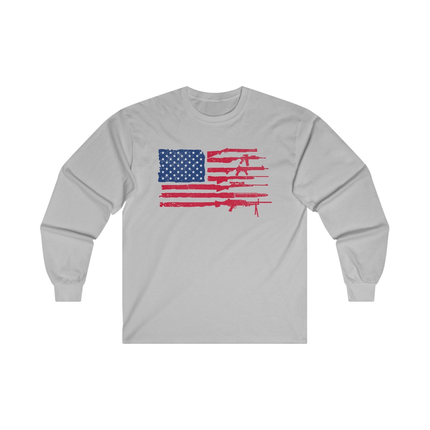 Flag of Guns, Red White & Blue Unisex Ultra Cotton Long Sleeve Tee