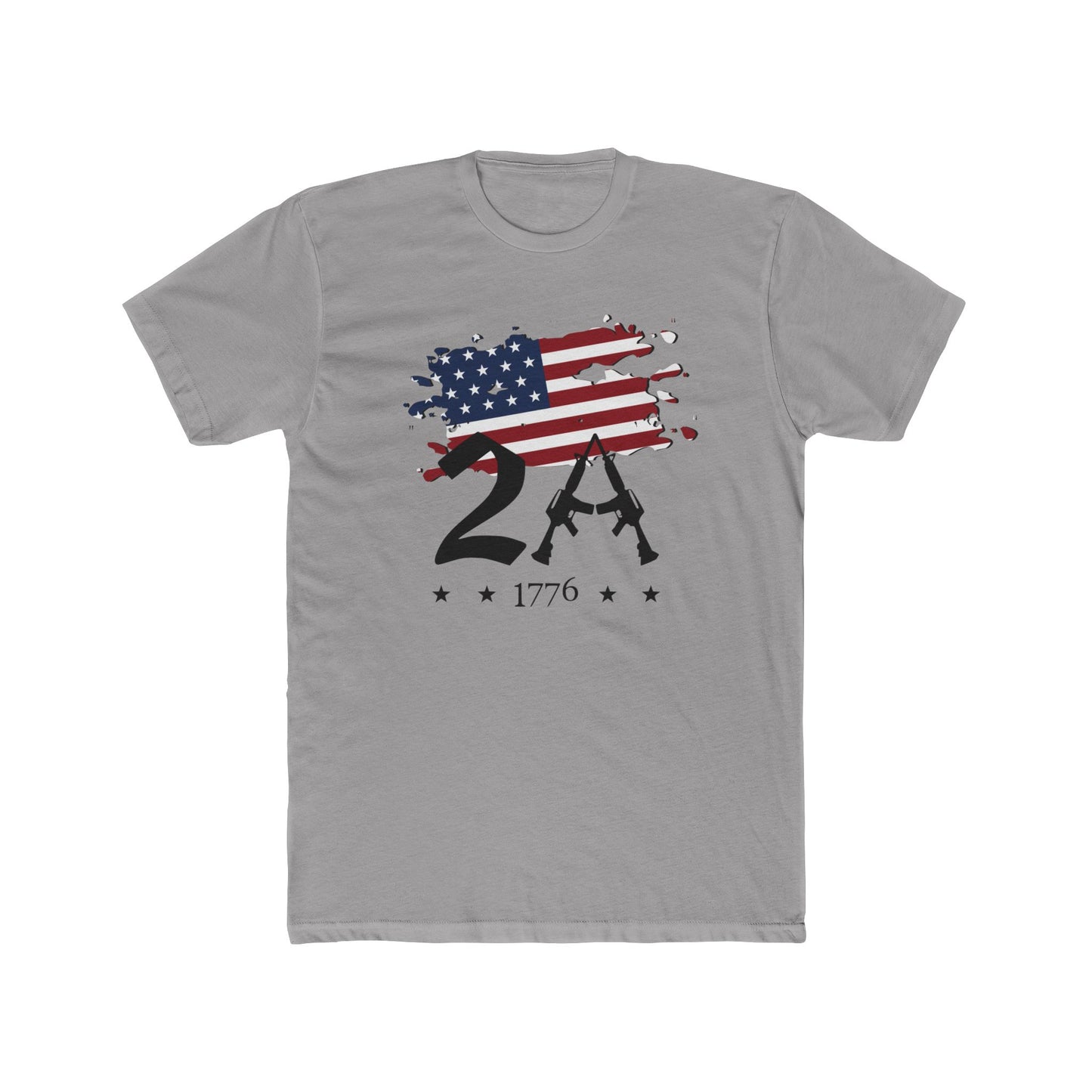 2A 2nd Amendment 1776 Cotton Crew Tee