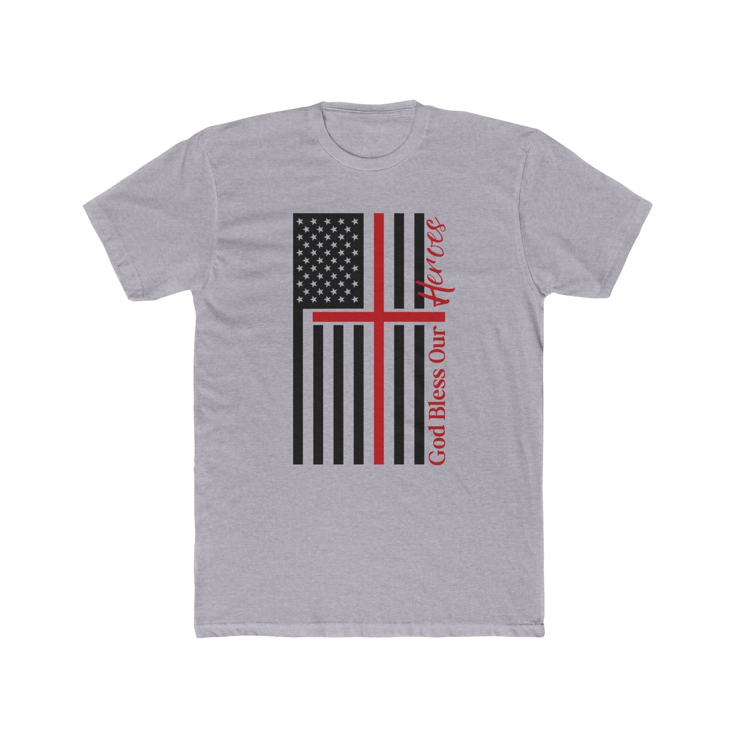 God Bless Our Firefighter Heroes Cotton Crew Tee