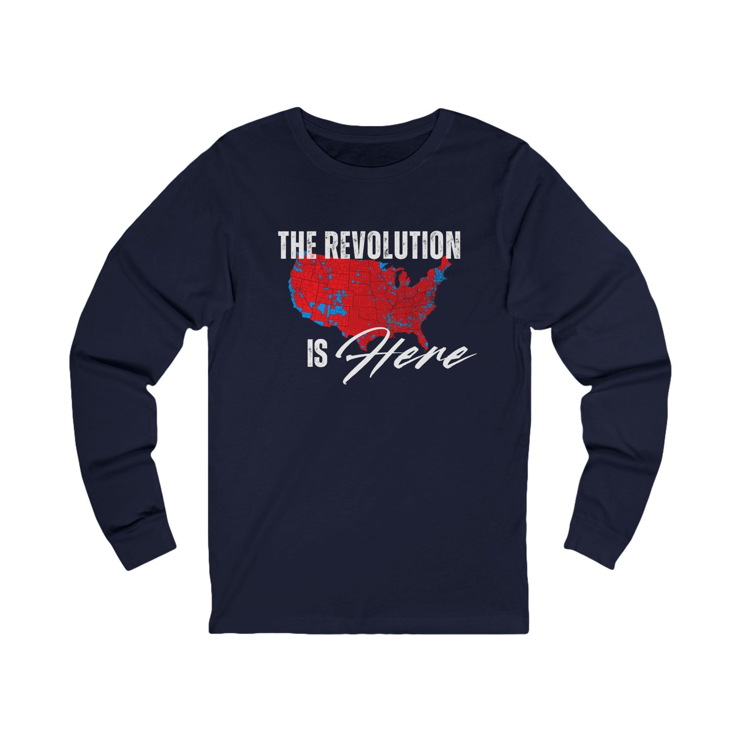 The Revolution Is Here, 2024 Election Map Unisex Jersey Long Sleeve Tee