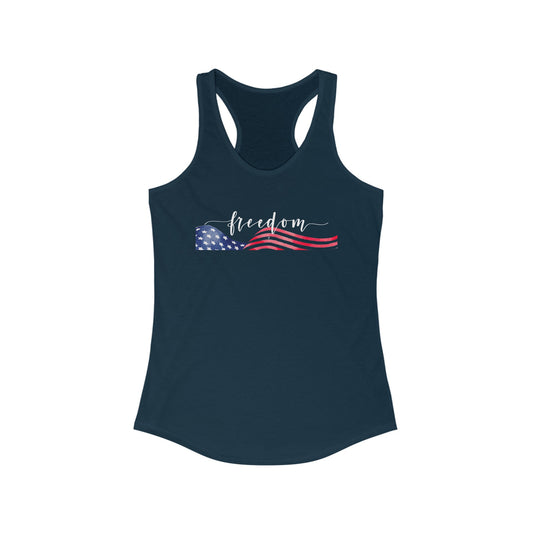 Freedom Script Women's Ideal Racerback Tank