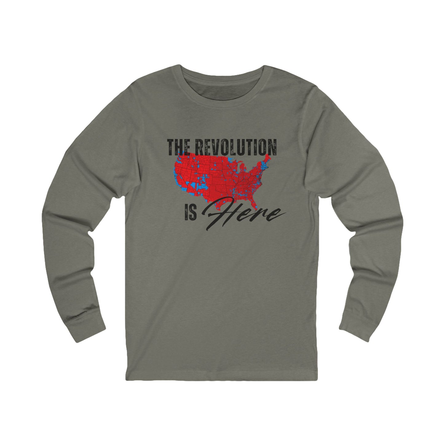 The Revolution Is Here, 2024 Election Map Unisex Jersey Long Sleeve Tee