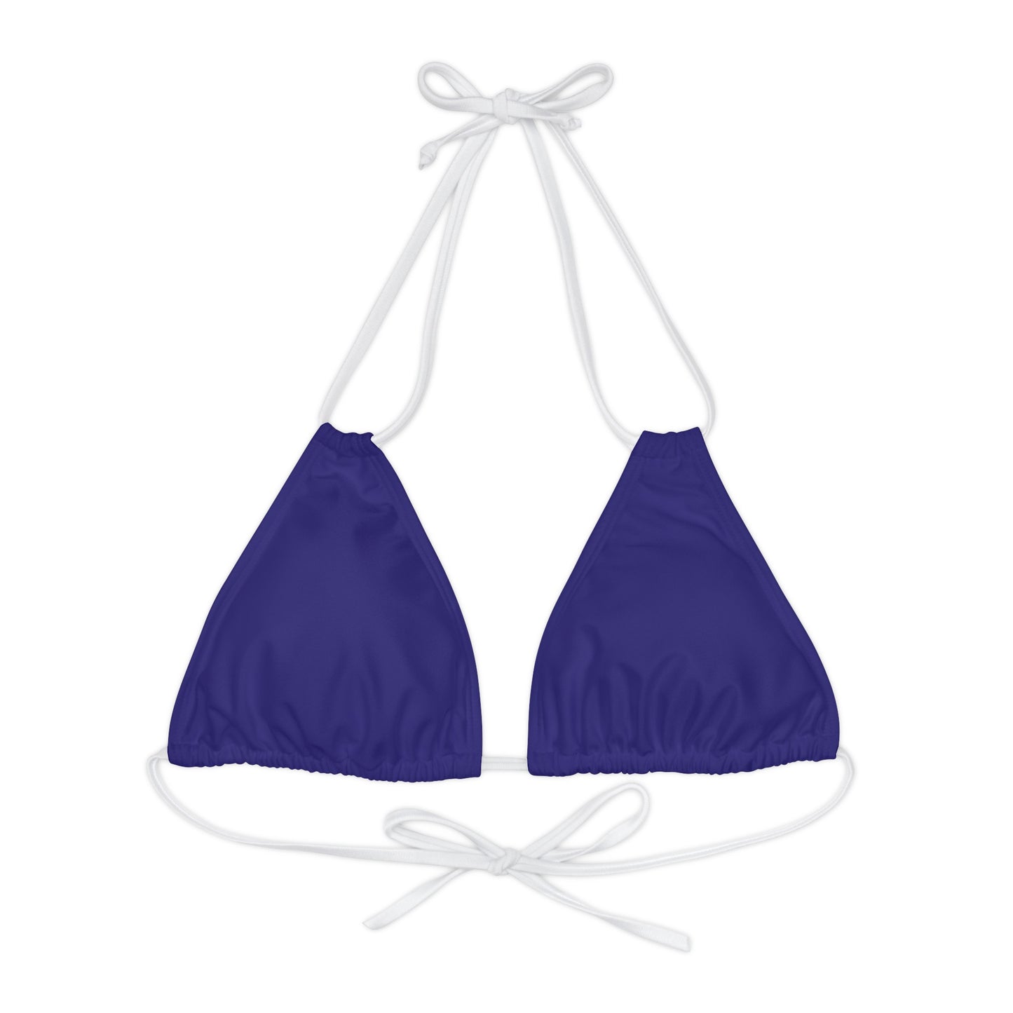 Blue Strappy Triangle Bikini Top