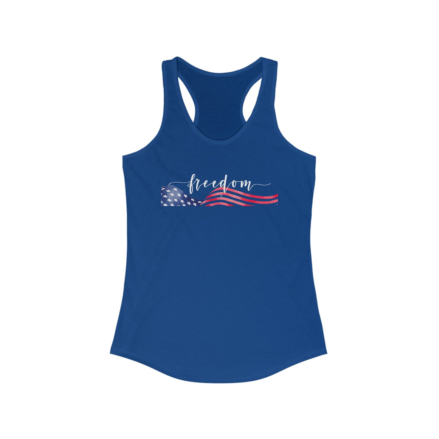 Freedom Script Women's Ideal Racerback Tank