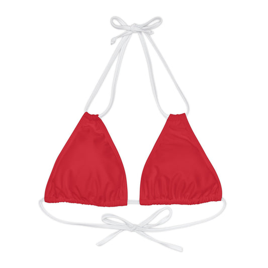 Red Strappy Triangle Bikini Top