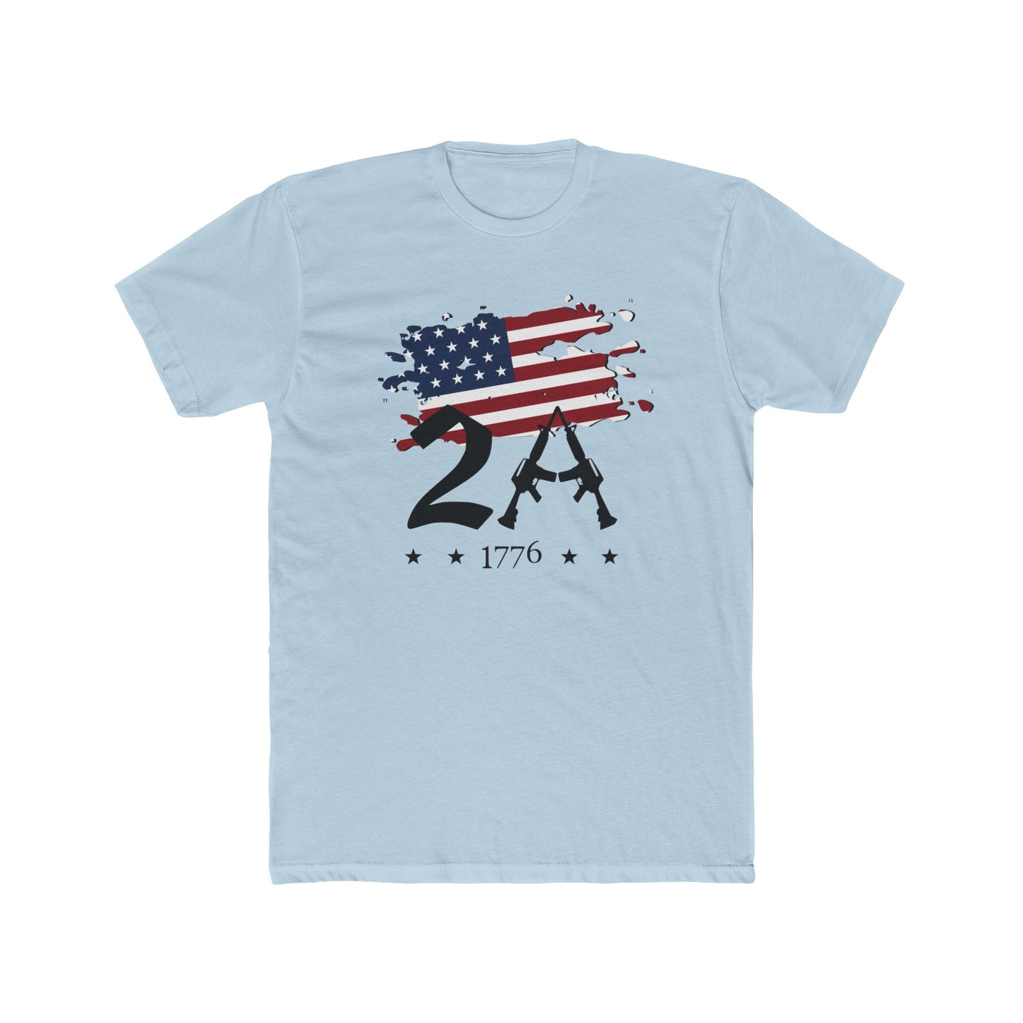 2A 2nd Amendment 1776 Cotton Crew Tee