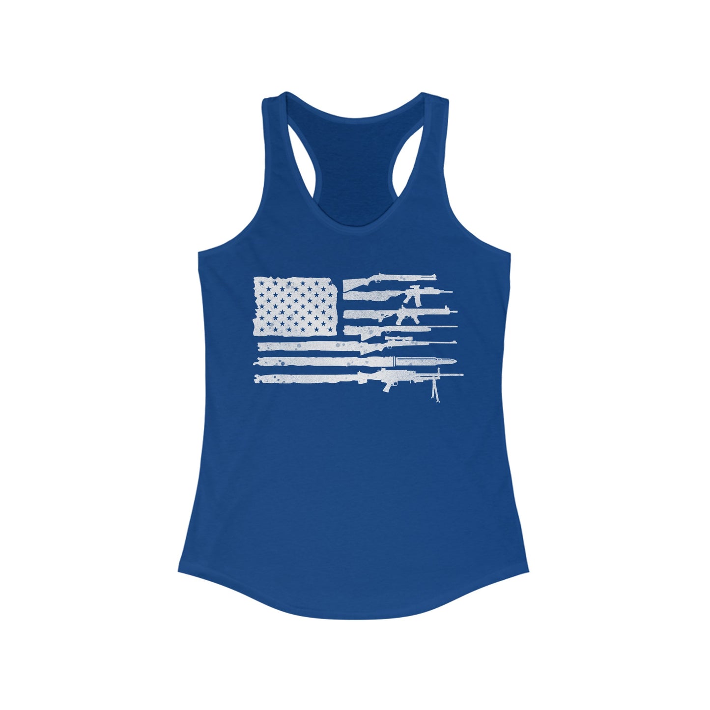 Flag of Guns, Black/White Women's Ideal Racerback Tank