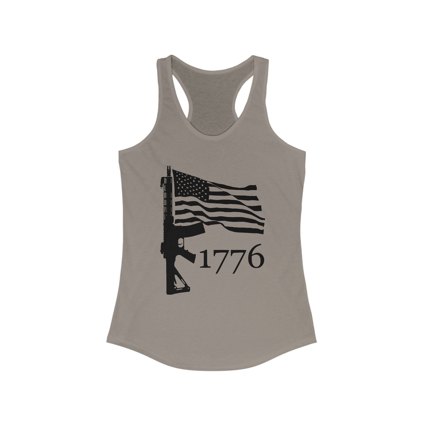 US Flag-Rifle-1776 Women's Ideal Racerback Tank