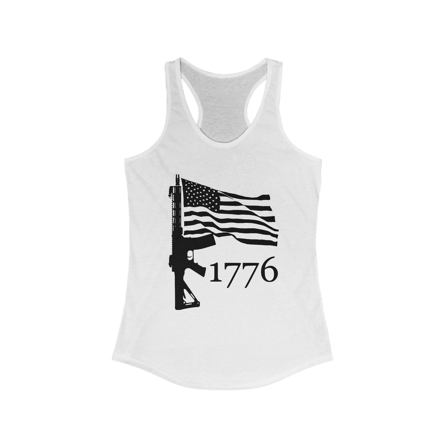 US Flag-Rifle-1776 Women's Ideal Racerback Tank