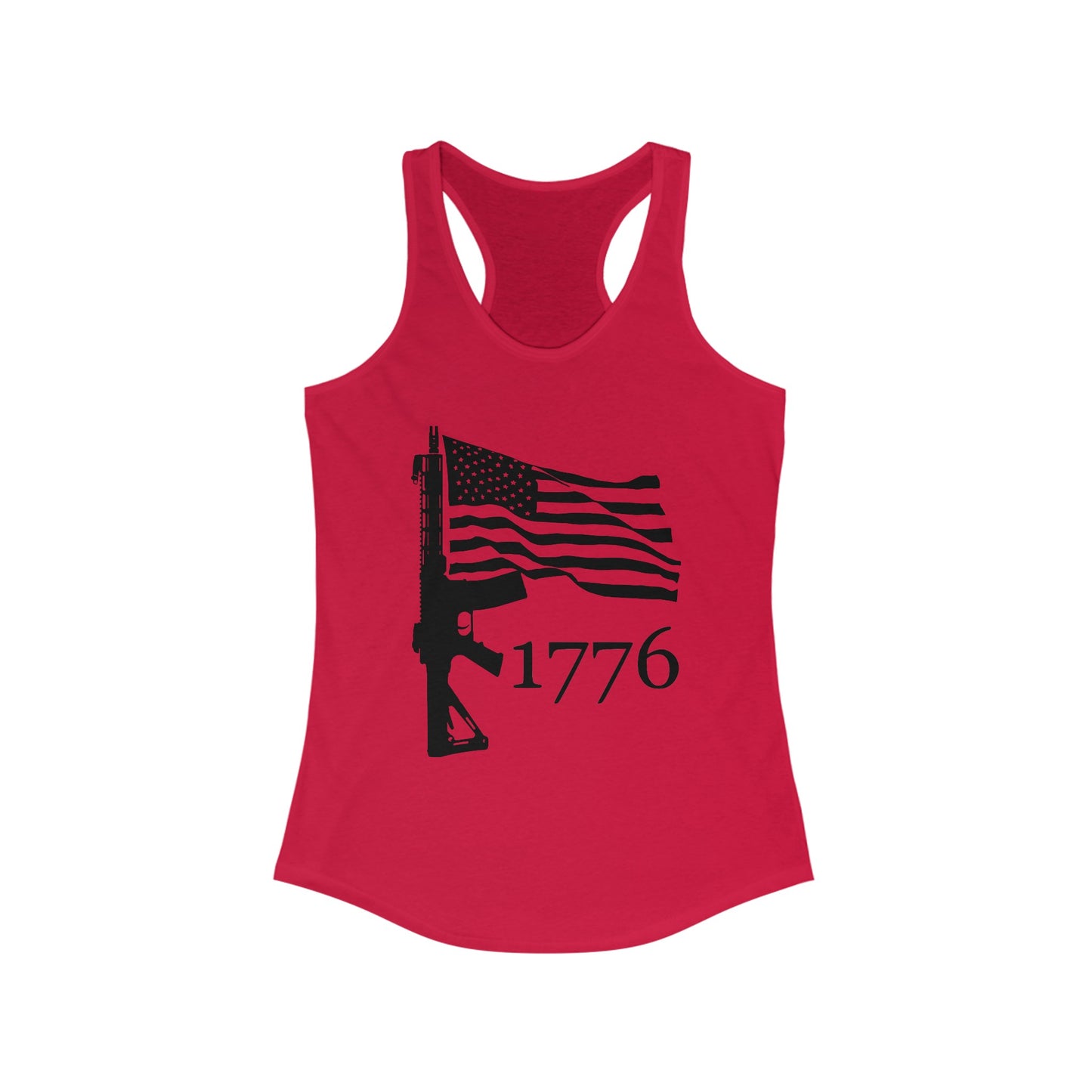 US Flag-Rifle-1776 Women's Ideal Racerback Tank