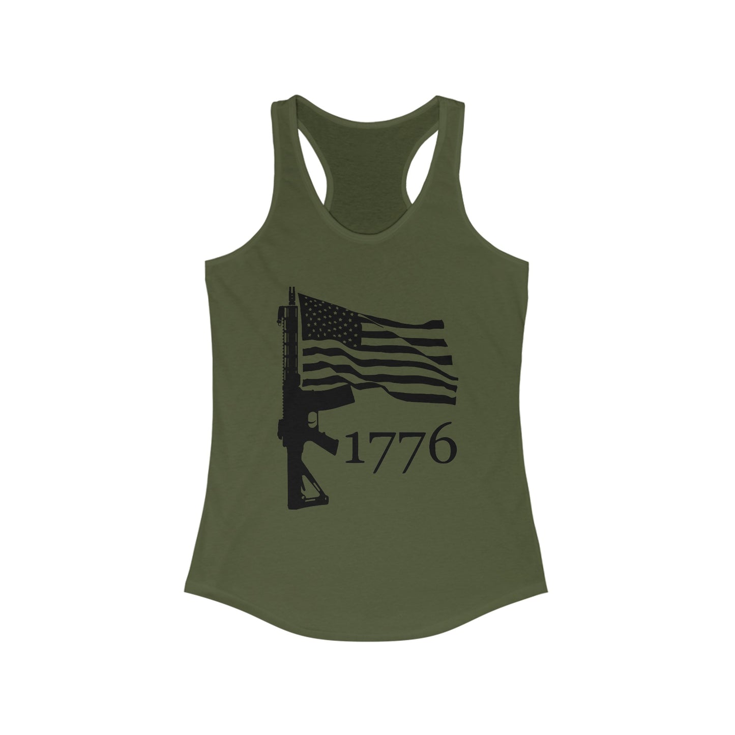 US Flag-Rifle-1776 Women's Ideal Racerback Tank