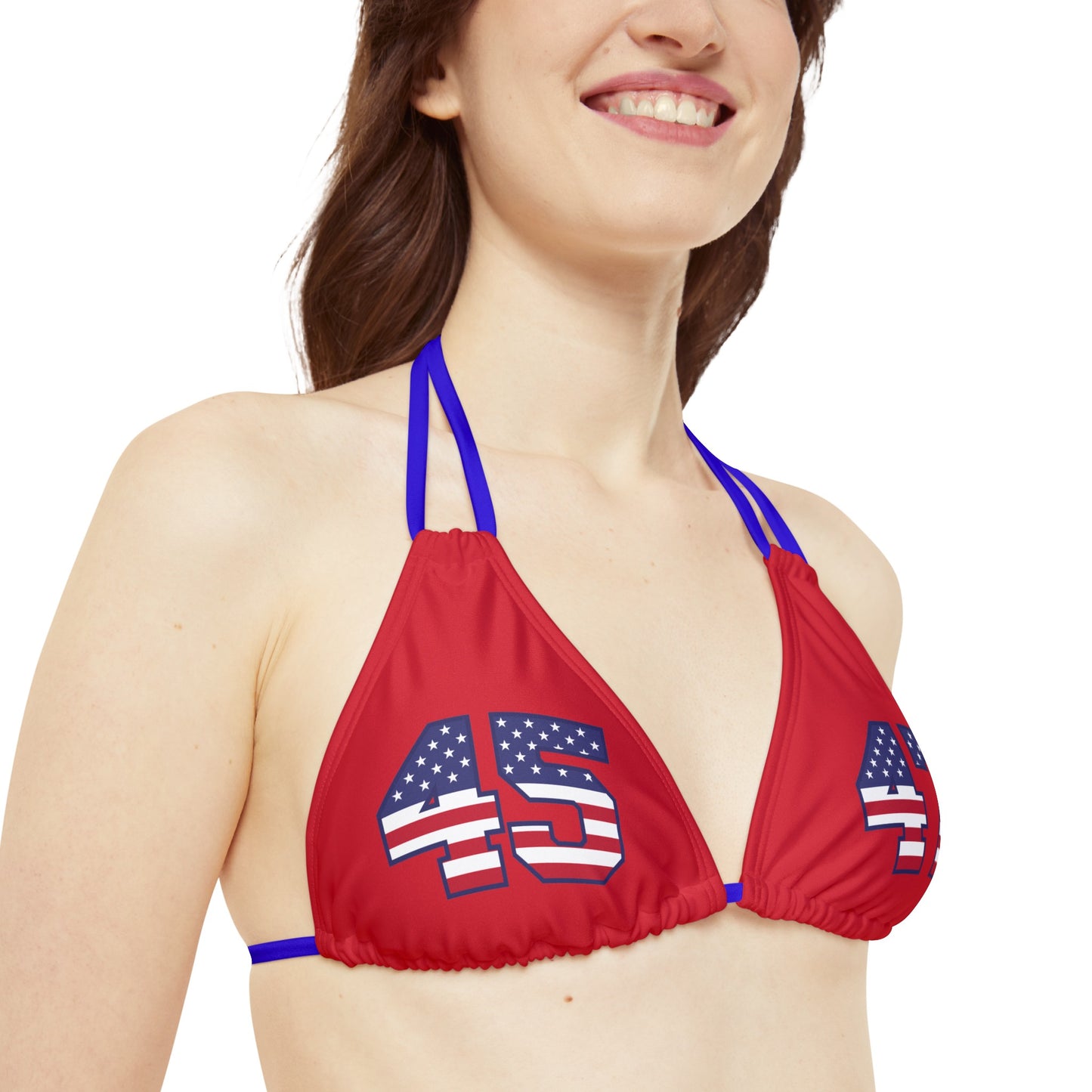 45-47 Red Strappy Triangle Bikini Top