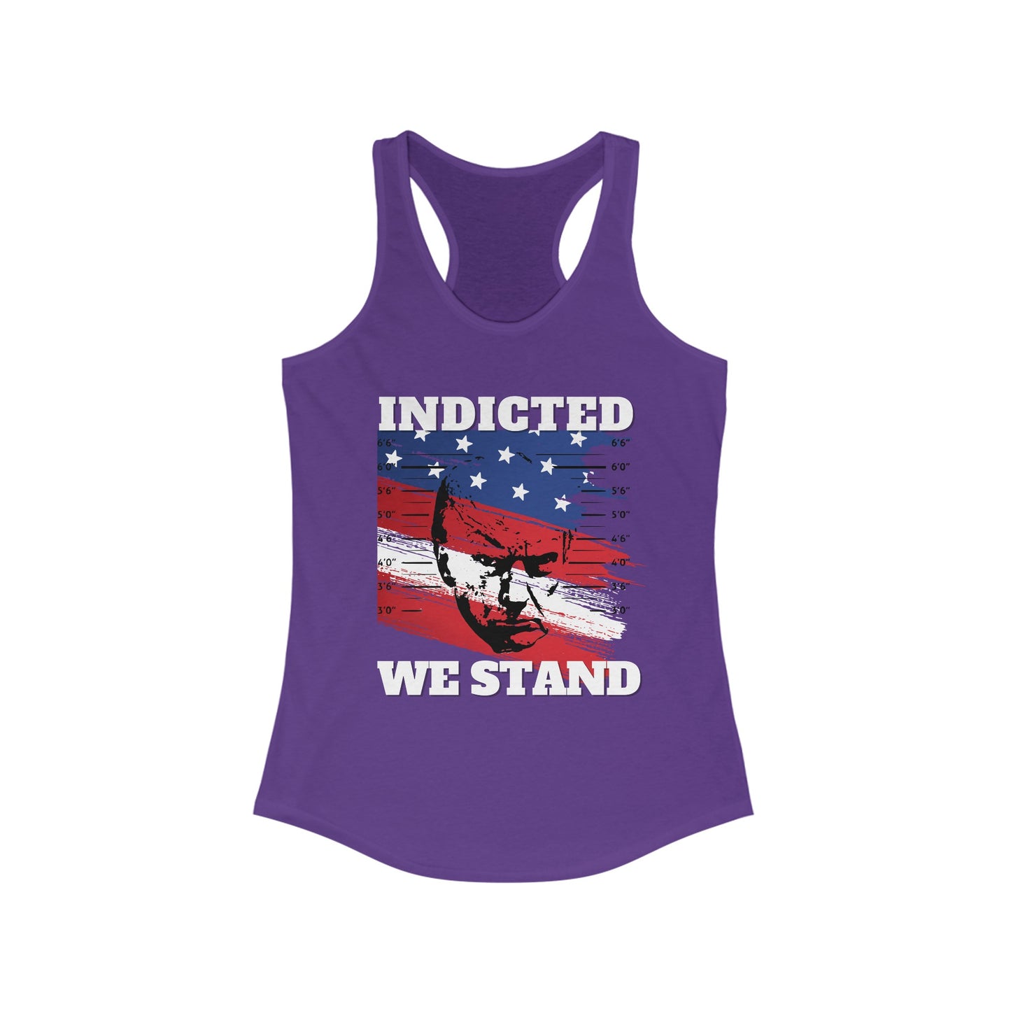 Trump Mugshot, Indicted We Stand Women's Ideal Racerback Tank