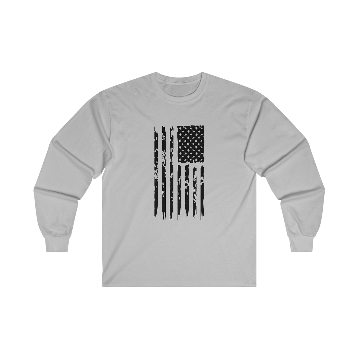 US Flag- Black/White Unisex Ultra Cotton Long Sleeve Tee