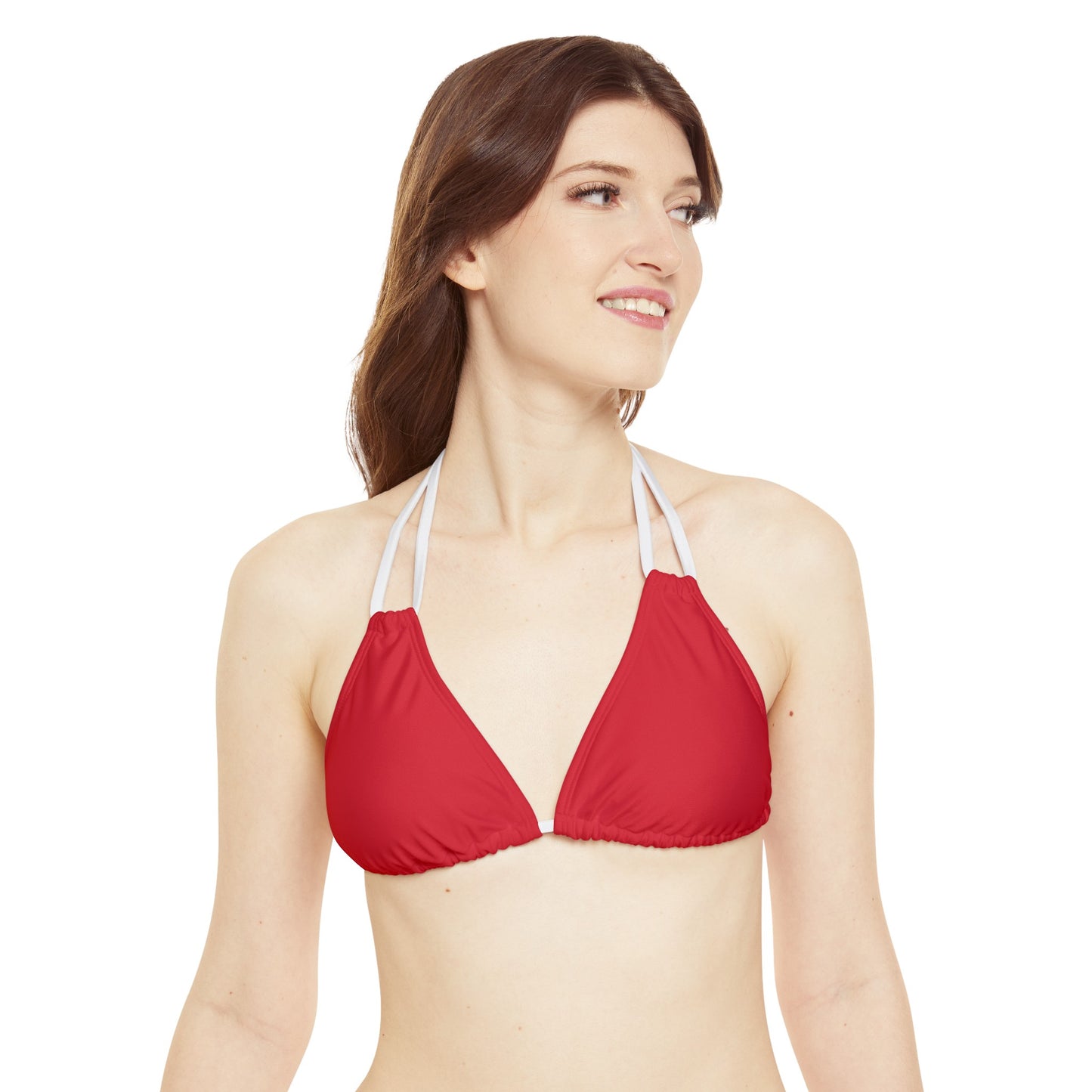 Red Strappy Triangle Bikini Top