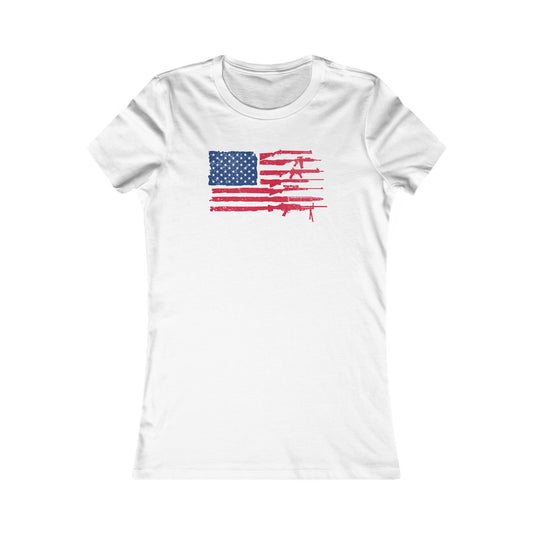 Flag of Guns, Red White & Blue Women's Favorite Tee