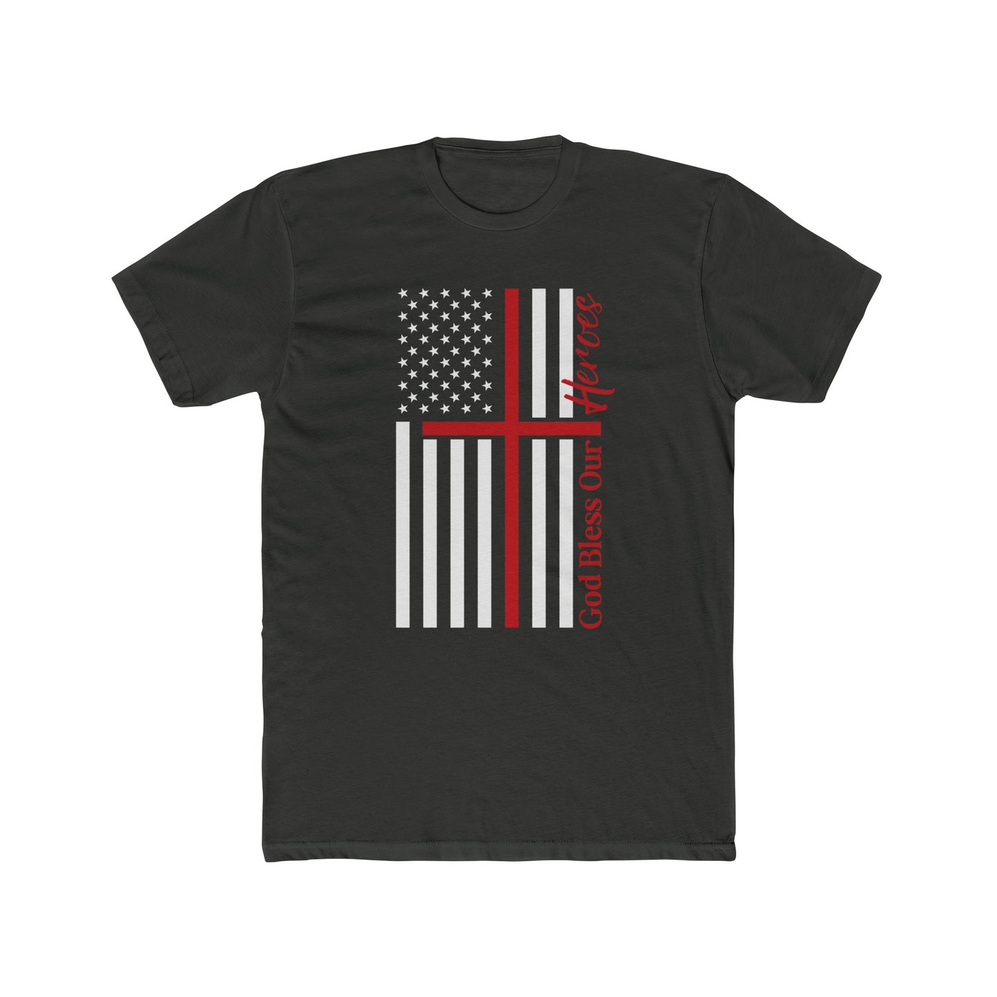 God Bless Our Firefighter Heroes Cotton Crew Tee