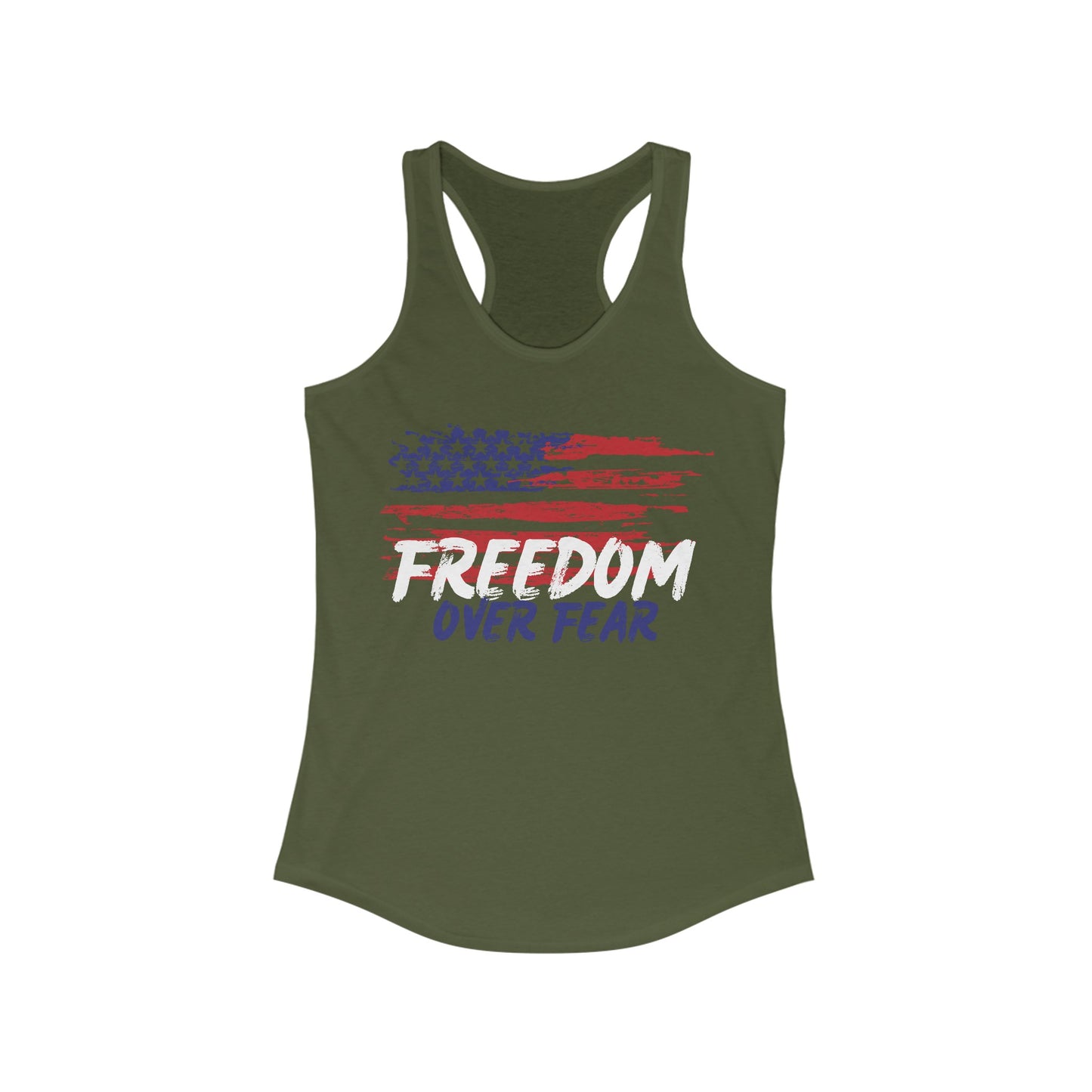 Freedom Over Fear Women's Ideal Racerback Tank