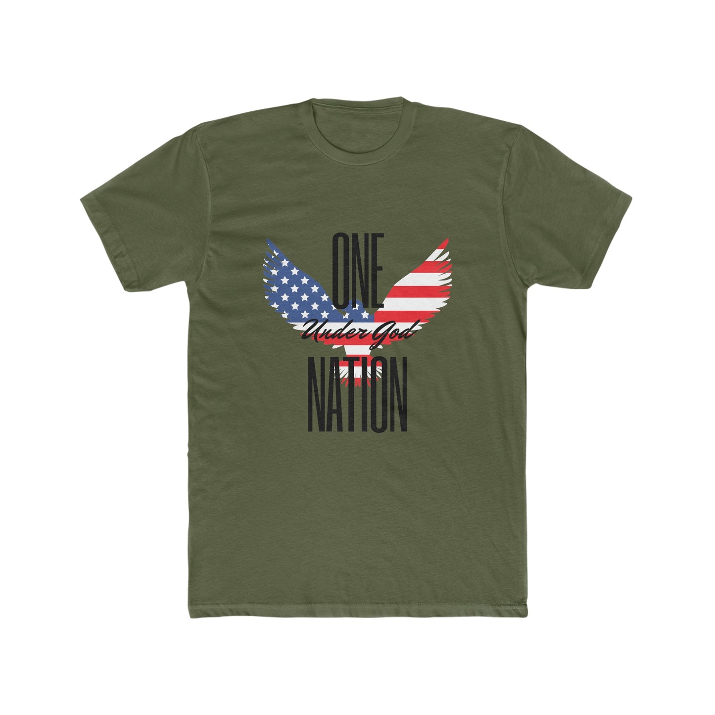 One Nation- Eagle, Cotton Crew Tee