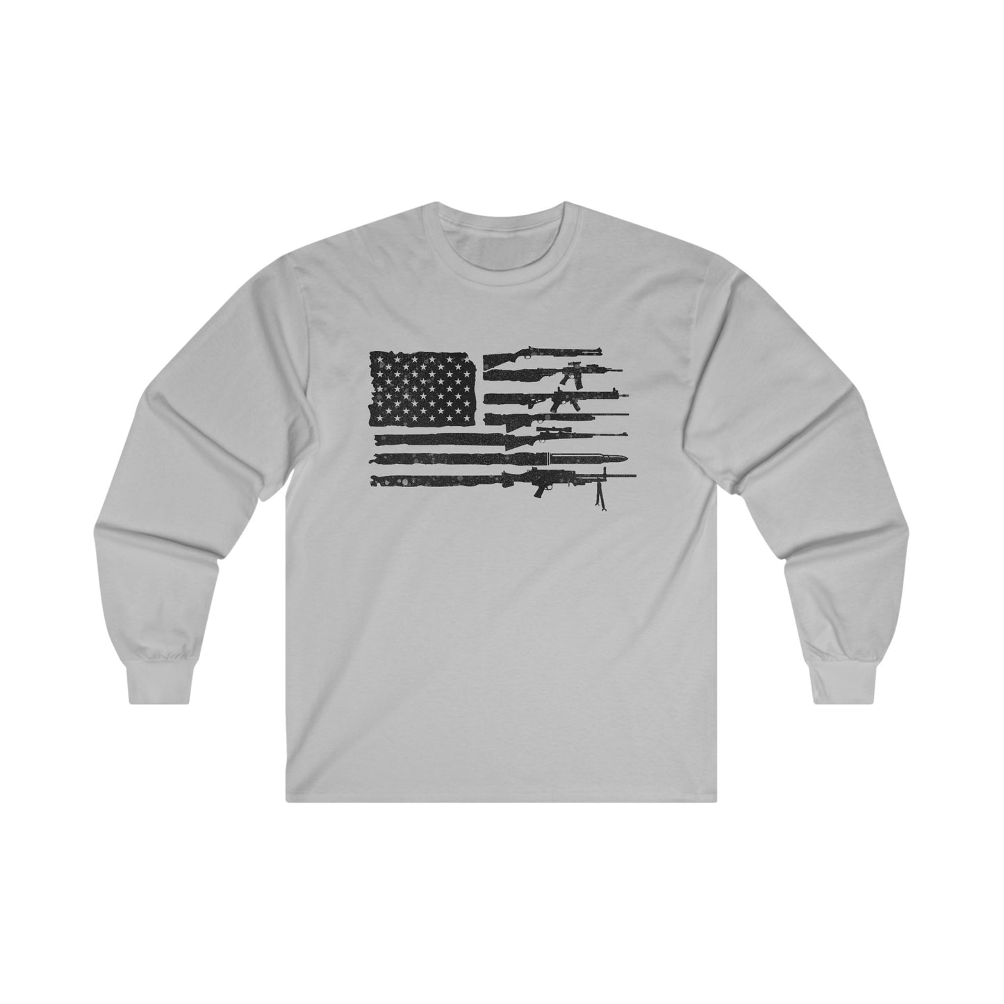 Flag of Guns, Black/White Unisex Ultra Cotton Long Sleeve Tee