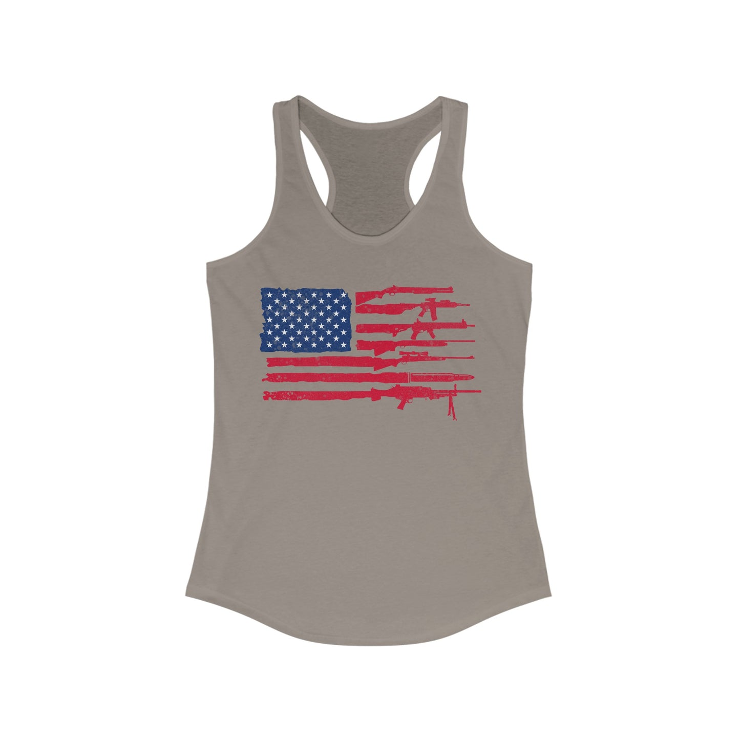 Flag of Guns, Red White & Blue Women's Ideal Racerback Tank