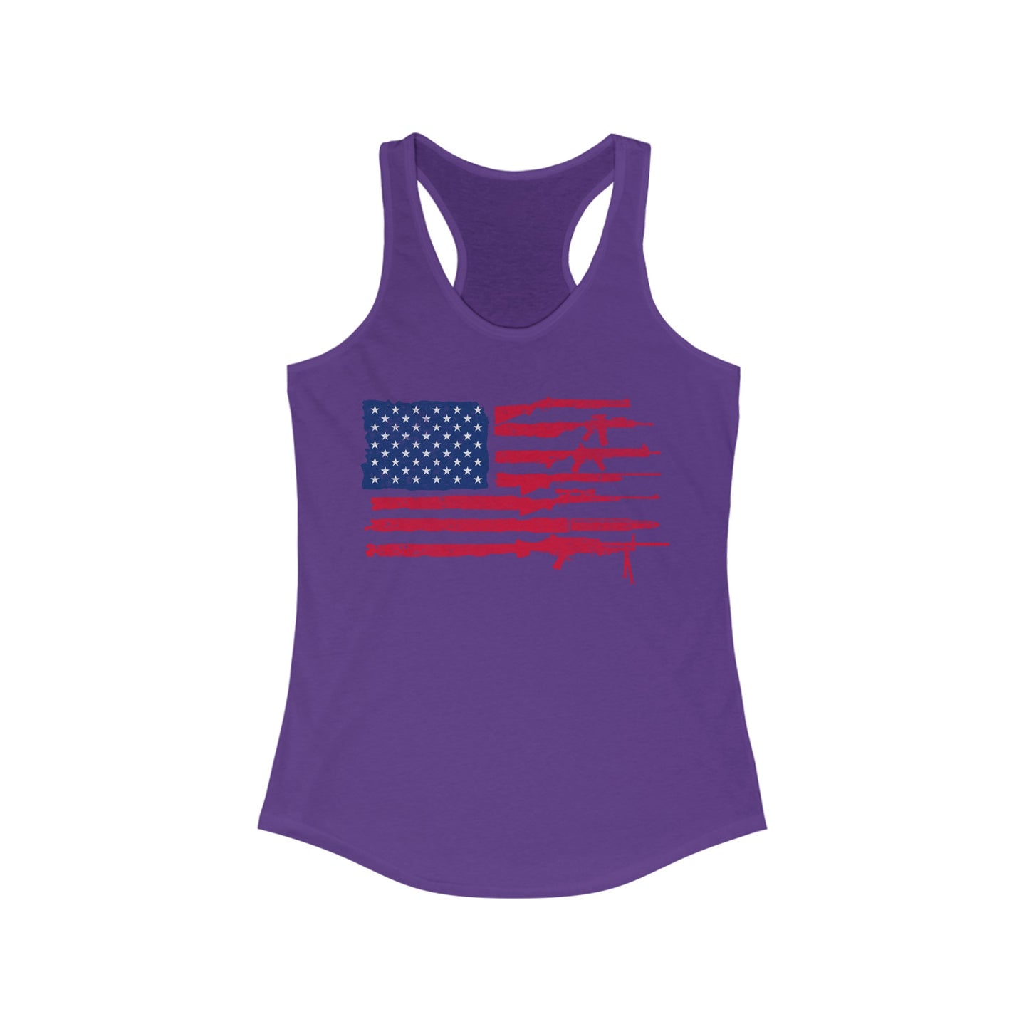 Flag of Guns, Red White & Blue Women's Ideal Racerback Tank