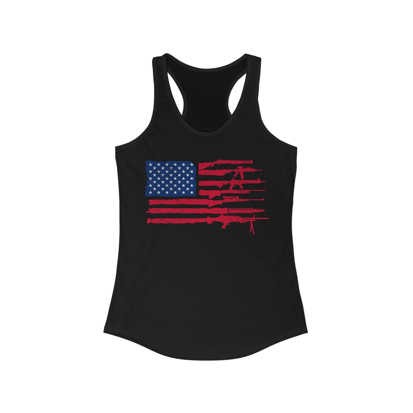 Flag of Guns, Red White & Blue Women's Ideal Racerback Tank