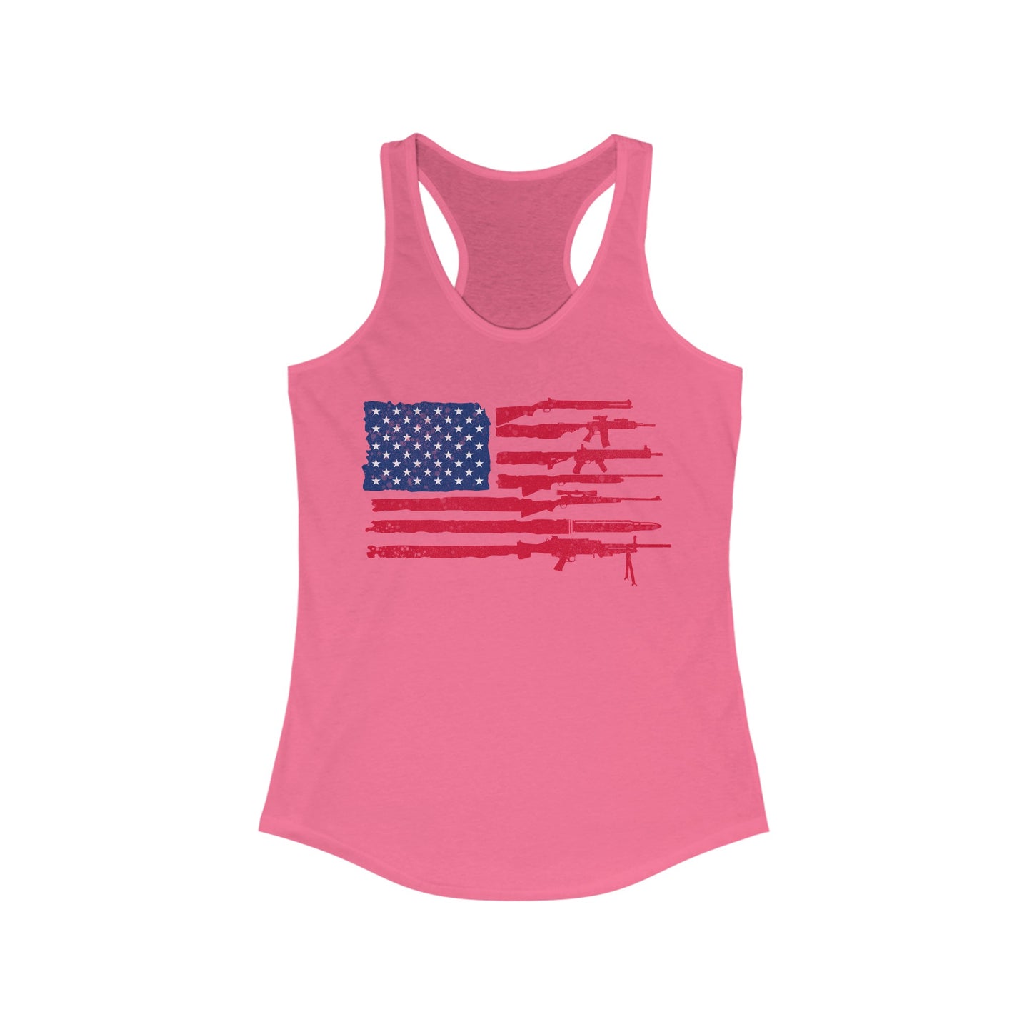 Flag of Guns, Red White & Blue Women's Ideal Racerback Tank