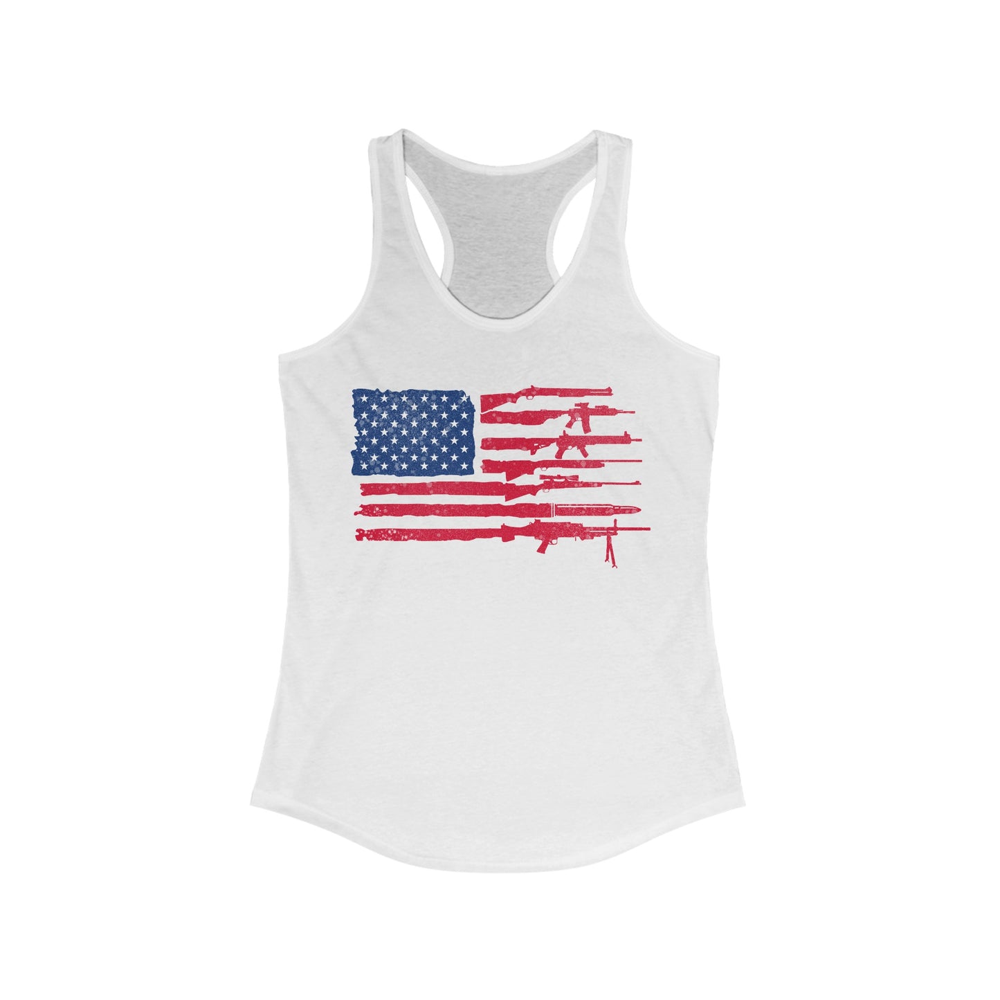 Flag of Guns, Red White & Blue Women's Ideal Racerback Tank