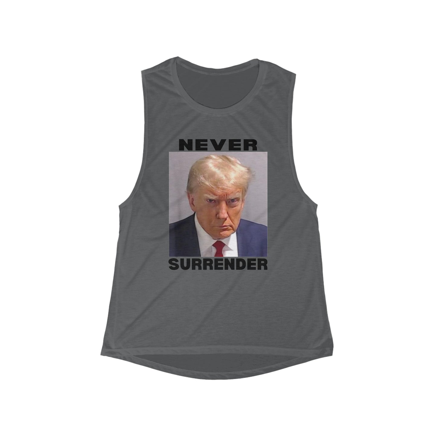 Trump Never Surrender Women's Flowy Scoop Muscle Tank