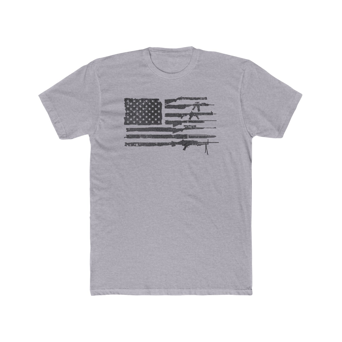 Flag of Guns, Black/White Cotton Crew Tee