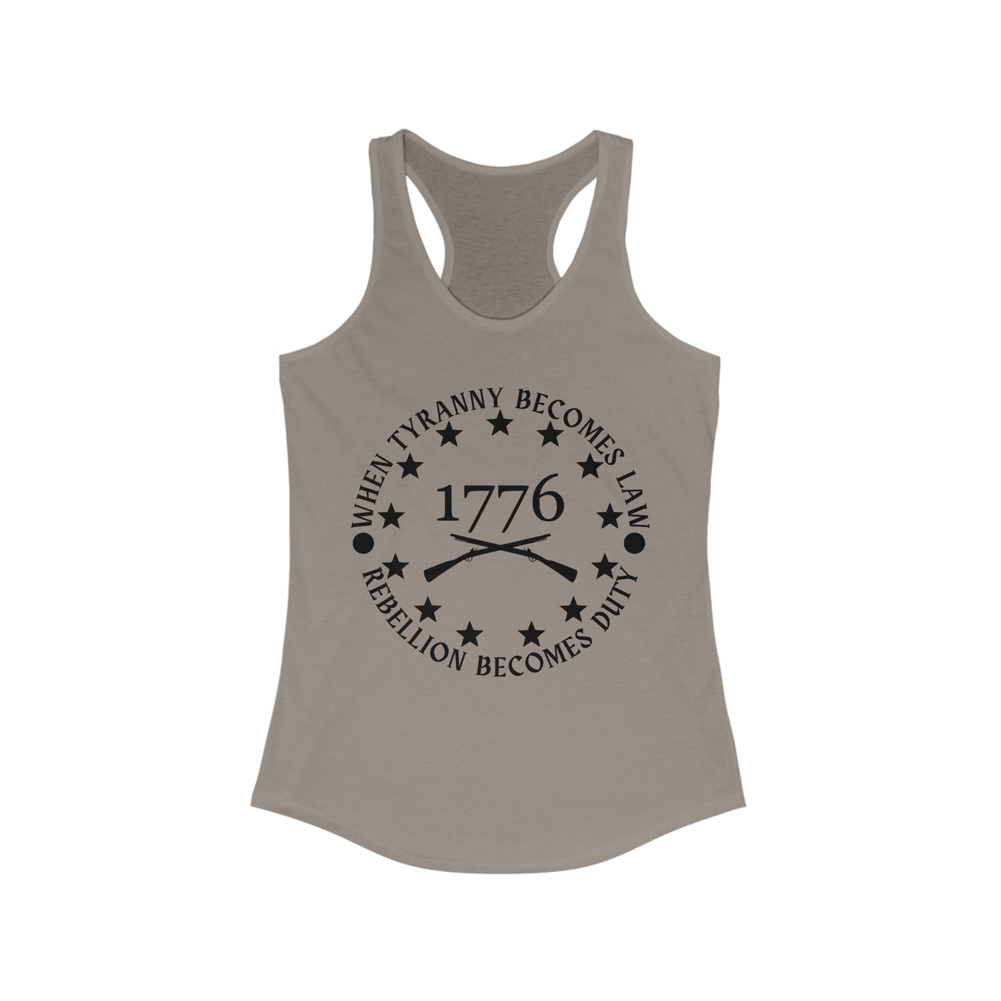 When Tyranny Becomes Law, Rebellion Becomes Duty Women's Ideal Racerback Tank