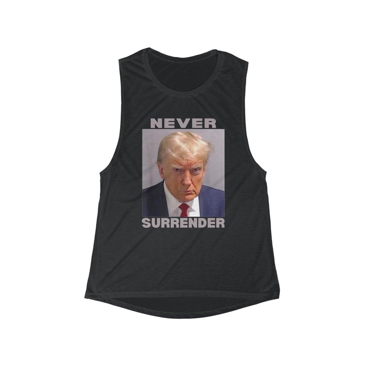 Trump Never Surrender Women's Flowy Scoop Muscle Tank